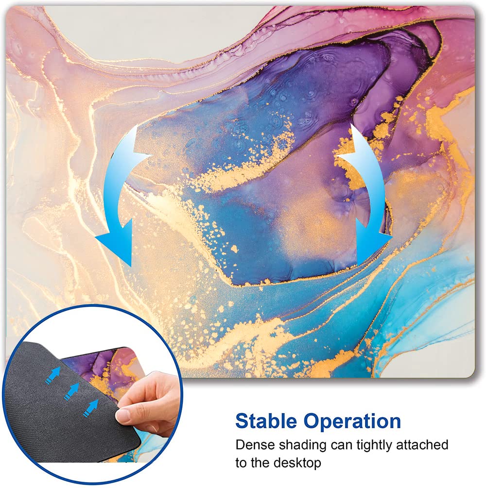 Premium Abstract Marble Mouse Pad - Non-Slip Rubber Base Washable Cloth Mousepad for Office Laptop & Wireless Mouse | Ergonomic Desk Accessory for Work, Gaming & Home Office Setup