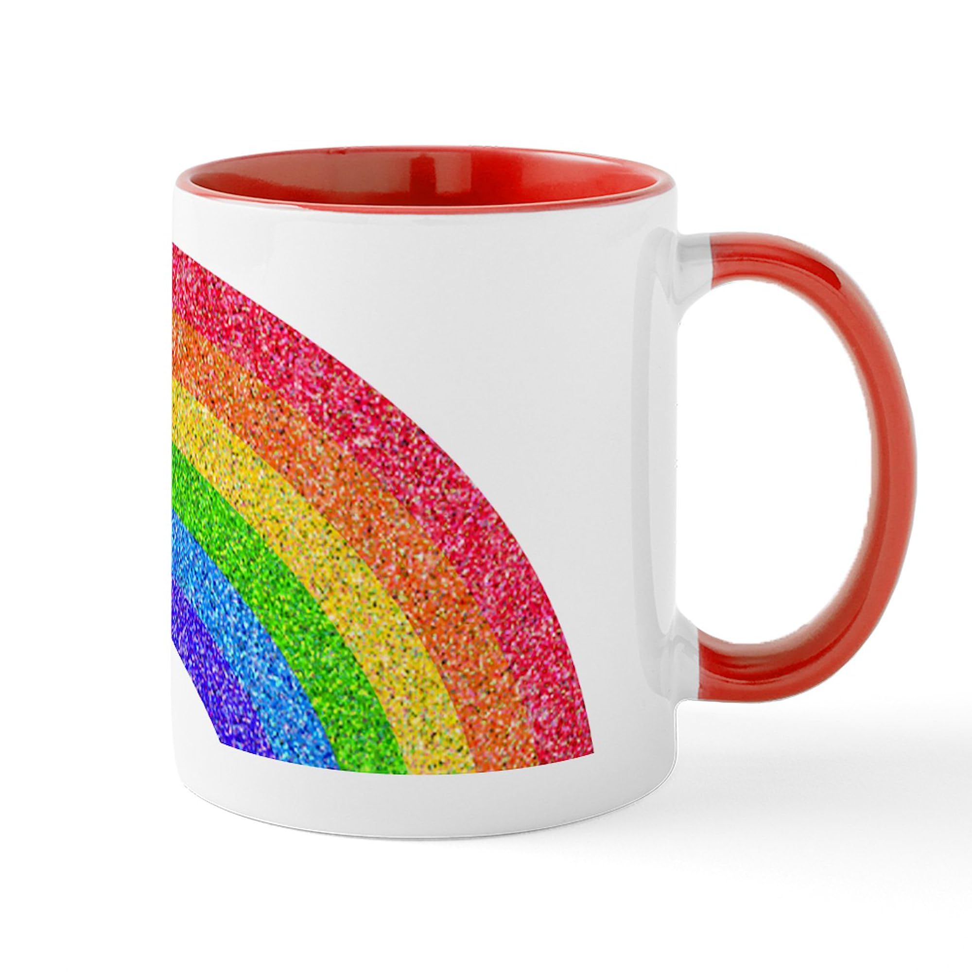 Sparkle Rainbow Ceramic Coffee Mug 11 oz (325 ml) - Colorful & Fun Cup for Coffee, Tea, Hot Chocolate - Perfect for Home, Office, Gifts & Rainbow Lovers