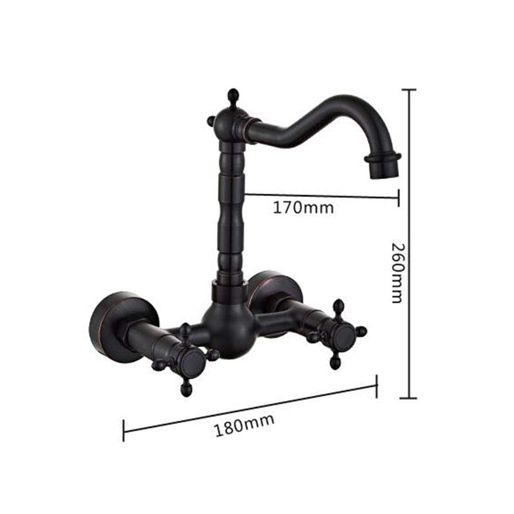 Brass Wall Mount Kitchen Faucet - Hot & Cold Water Rotating Tap for Sink, Washbasin & Bathroom | Perfect for Modern Homes, Restaurants & Commercial Spaces