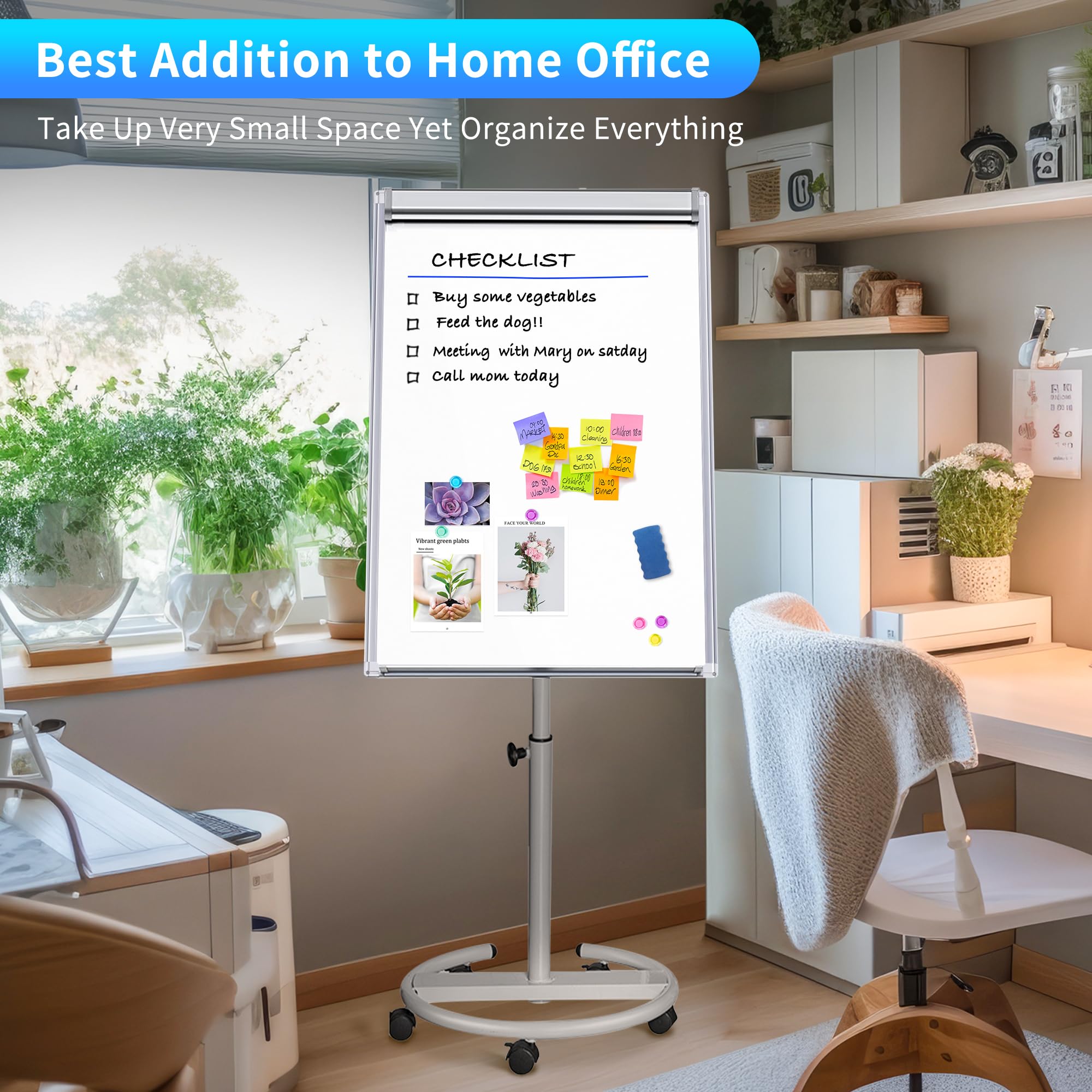 Maxtek 40x28 Inches Magnetic Portable Dry Erase Whiteboard with Stand - Reusable Flipchart Easel Board Includes 25-Sheet Paper Pad | Perfect for Classroom, Office Meetings & Home Schooling Supplies