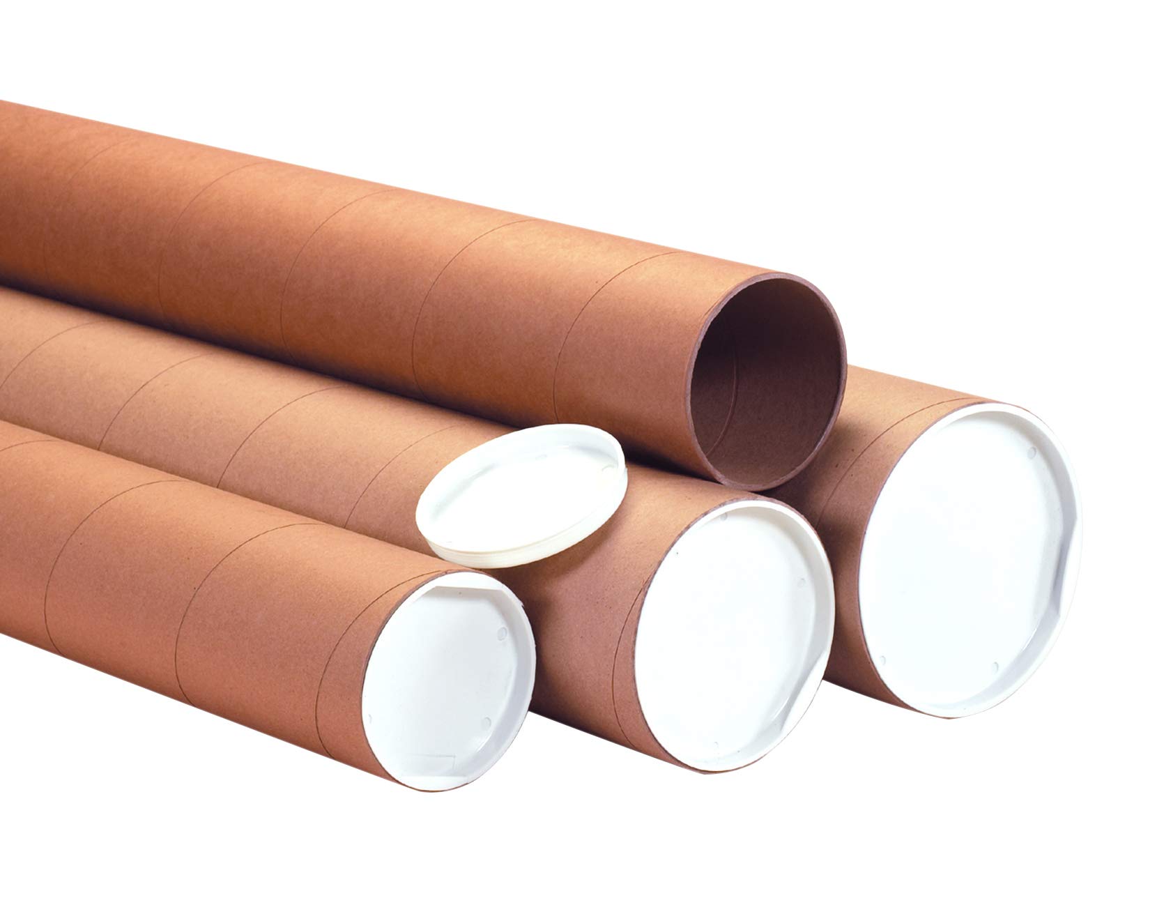Heavy-Duty Mailing Tubes 4x72 Inches with End Caps - Kraft Brown Shipping Tubes for Posters, Artwork & Documents - 12 Pack Bulk Case (Ideal for Shipping, Storage & Protection)