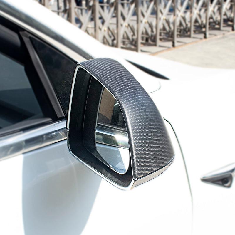 Premium Dry Carbon Fiber Mirror Cover Caps for Tesla Model 3/Y & 2024+ Model 3 Highland - OEM Fit Replacement Accessories | Enhance Style & Protection for Daily Driving & Car Shows