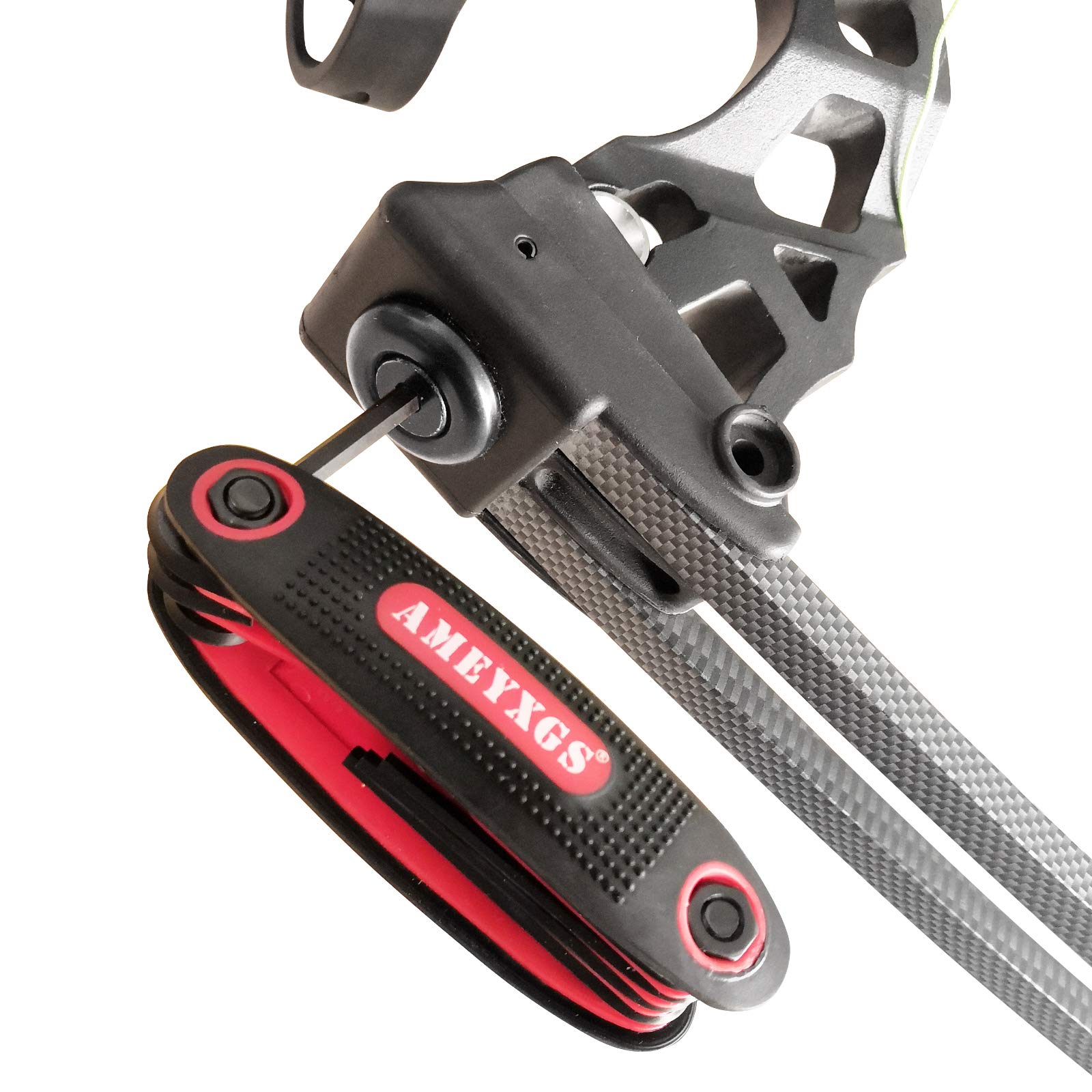 AMEYXGS 9-in-1 Universal Foldable Allen Wrench Set for Archery Bow Repair - Multi-Tool Kit for Hunting, Target Practice & Outdoor Sports Maintenance