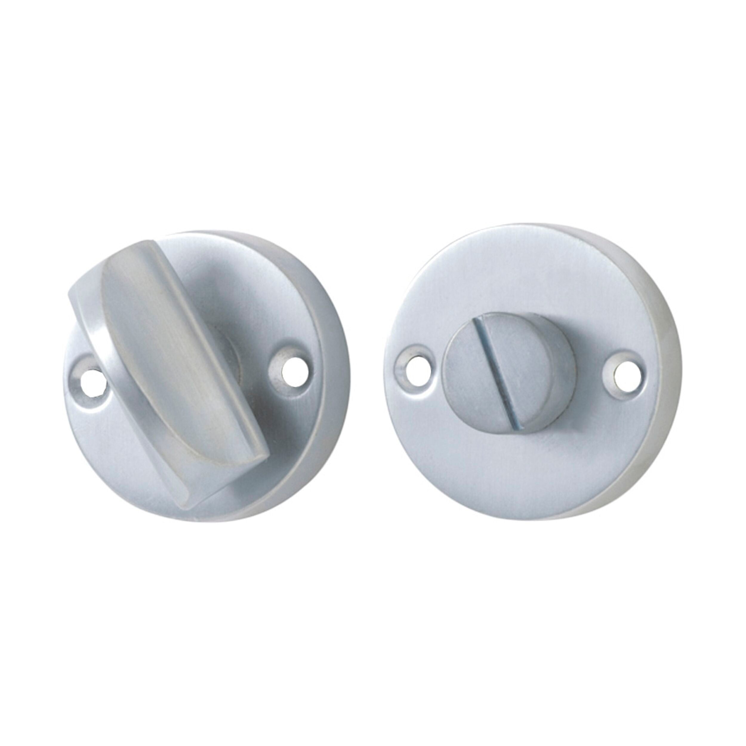 1152 Privacy Turn Round Satin Chrome D35mm Cabinet Knob - Elegant Hardware for Kitchen Cabinets, Bathroom Vanities & Furniture Drawers