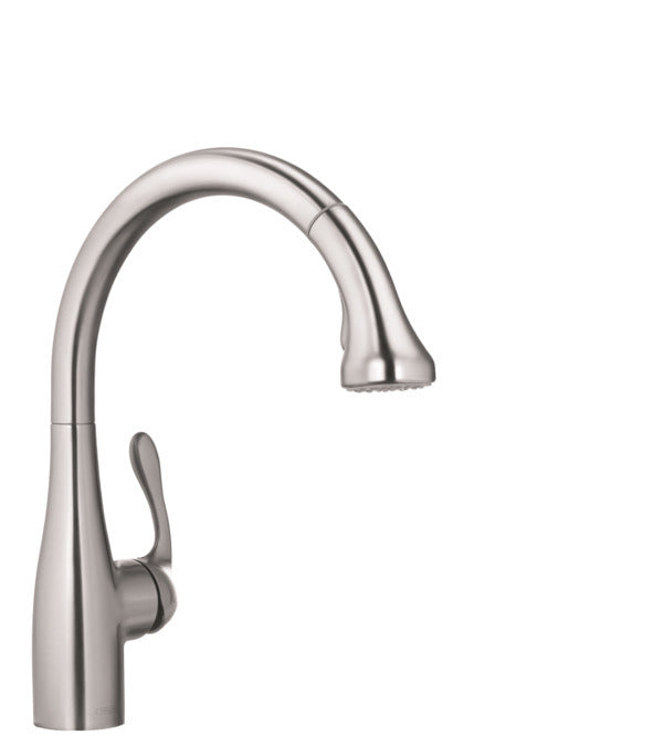 Hansgrohe Allegro E Kitchen Faucet with Pull-Down Spray - Stainless Steel Optik 04066860 - Perfect for Modern Kitchens & Food Prep Areas