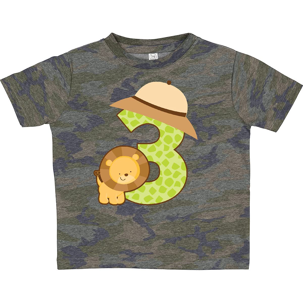 Inktastic Safari 3rd Birthday T-Shirt for 3 Year Old Kids - Cute Animal Print Toddler Tee for Birthday Parties & Family Outings