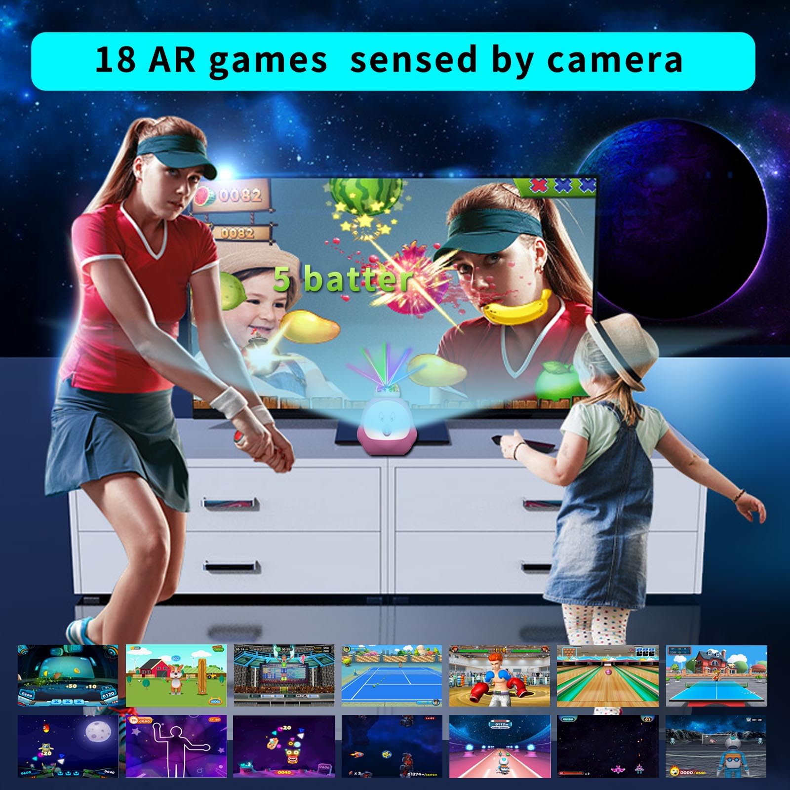 Interactive Dance Mat for Kids & Adults - AR Game Dancing Mat for Girls & Boys | Fun Exercise & Party Activity | Perfect Christmas & Birthday Gift (Purple)