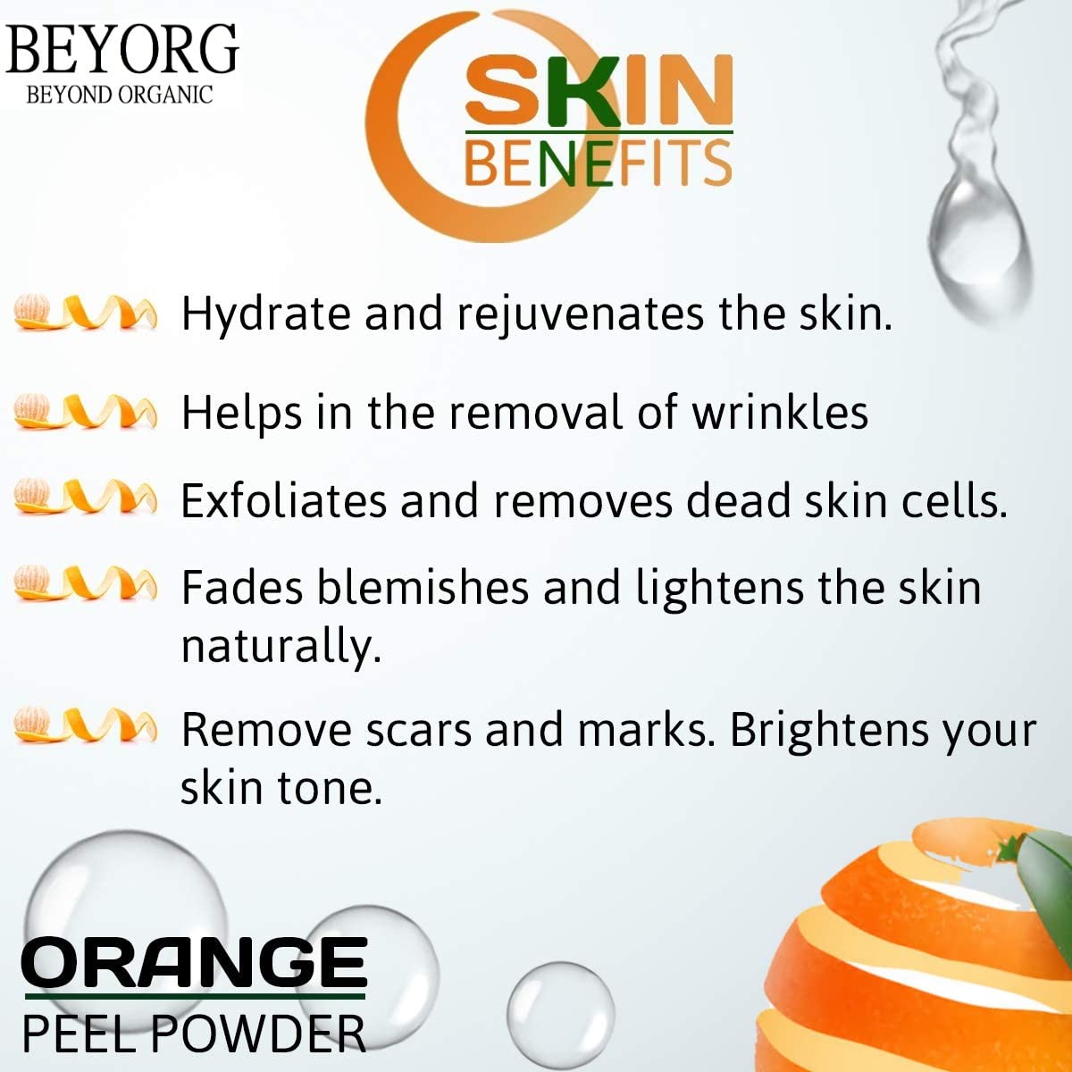 Organic Orange Peel Powder & Dead Sea Mud Powder - Natural Facial Mask for Glowing Skin, Body Scrub & Hair Treatment | Detoxifying Clay Mask for Acne, Blackheads & Oily Skin | Spa Day & Self-Care Essential