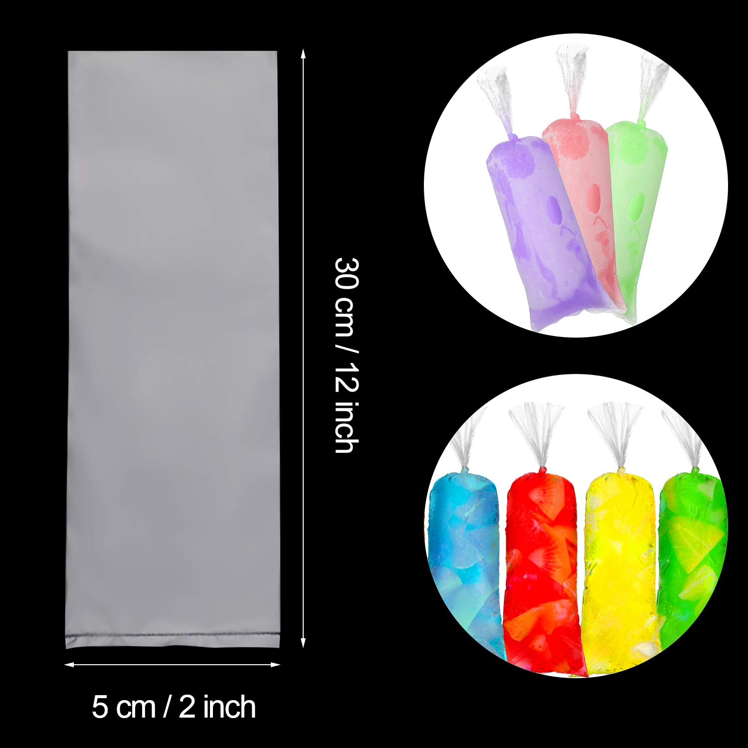 Boao Disposable Ice Cream Mold Bags - Plastic Ice Candy Bags for Homemade Ice Cream, Yogurt & Candy Making - Perfect for Summer Treats, Kids Parties & DIY Desserts
