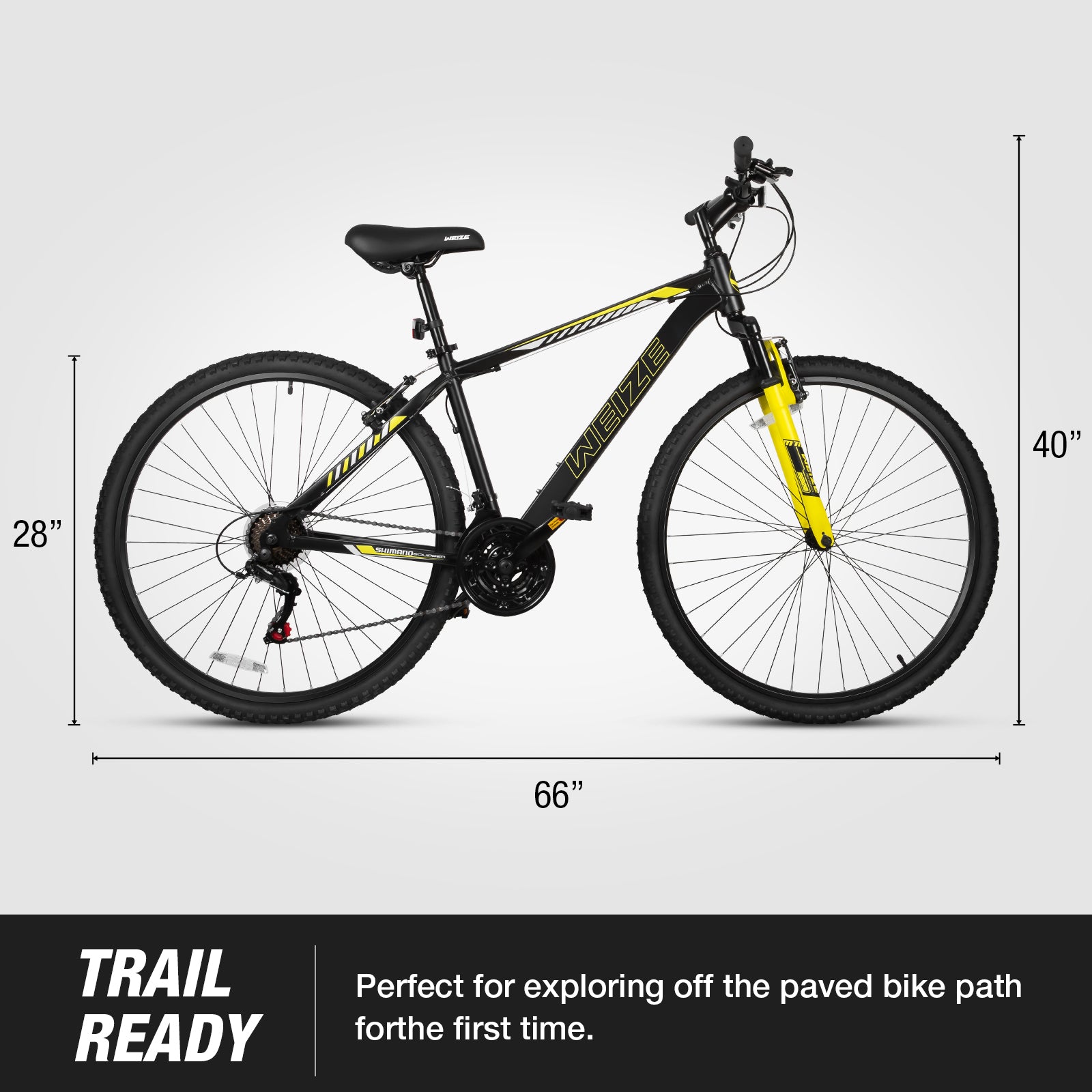 WEIZE 29 Inch Hardtail Mountain Bike for Men & Women - 21 Speed Trigger Shifter, Lightweight Aluminum Frame, Comfort Saddle & Suspension Fork - Perfect for Trail Riding, Commuting & Outdoor Adventures