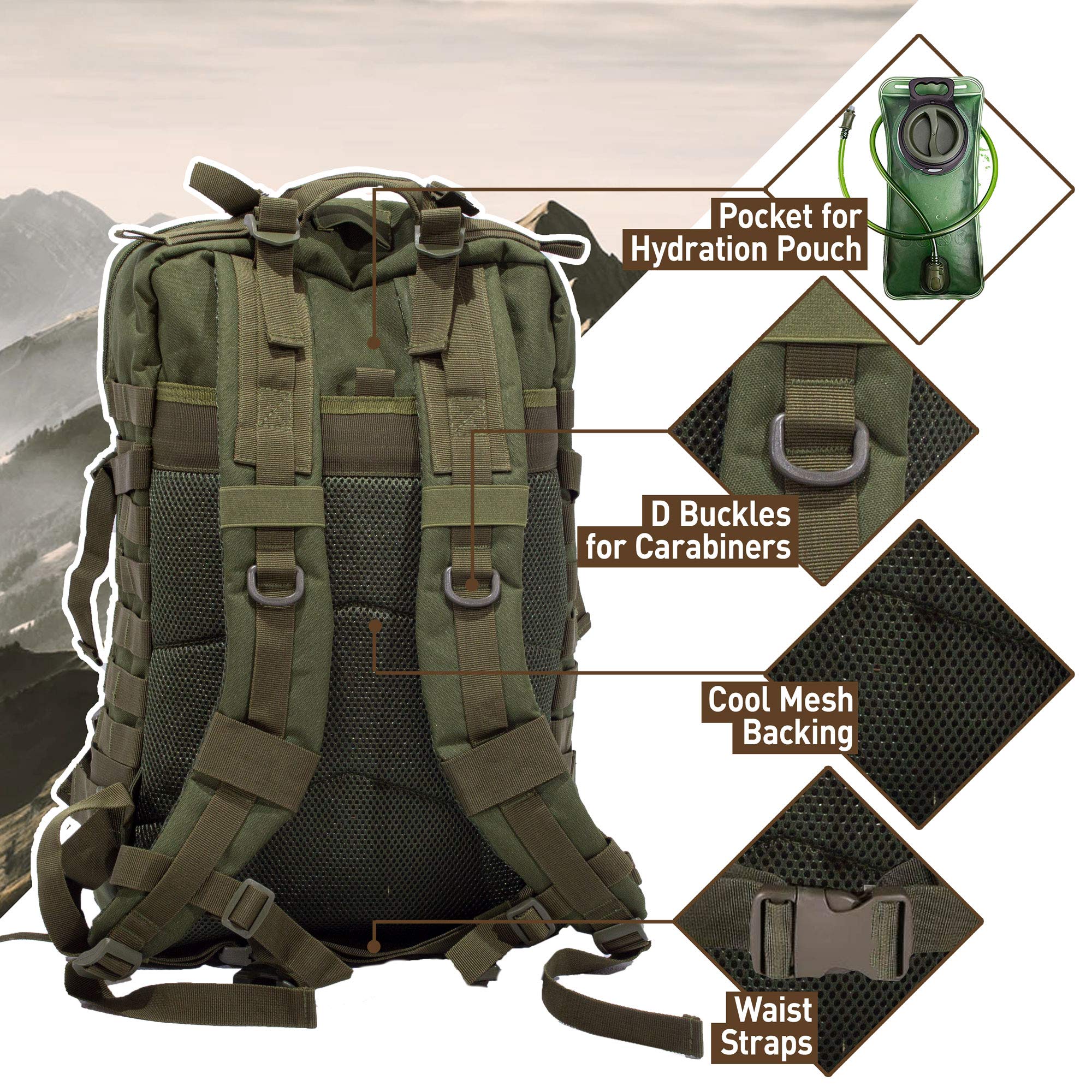 50L Tactical Bug Out Bag Backpack - Survival Essentials Backpack for Emergency Preparedness & Outdoor Adventures (Digital Camo) - Perfect for Hiking, Camping, and Disaster Preparedness