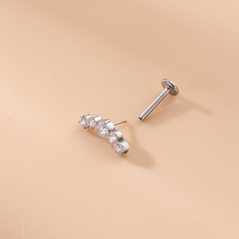16G Flat Back Labret Stud Earrings for Cartilage Piercing - Hypoallergenic Surgical Steel Jewelry - Perfect for Helix, Tragus, and Conch Piercings