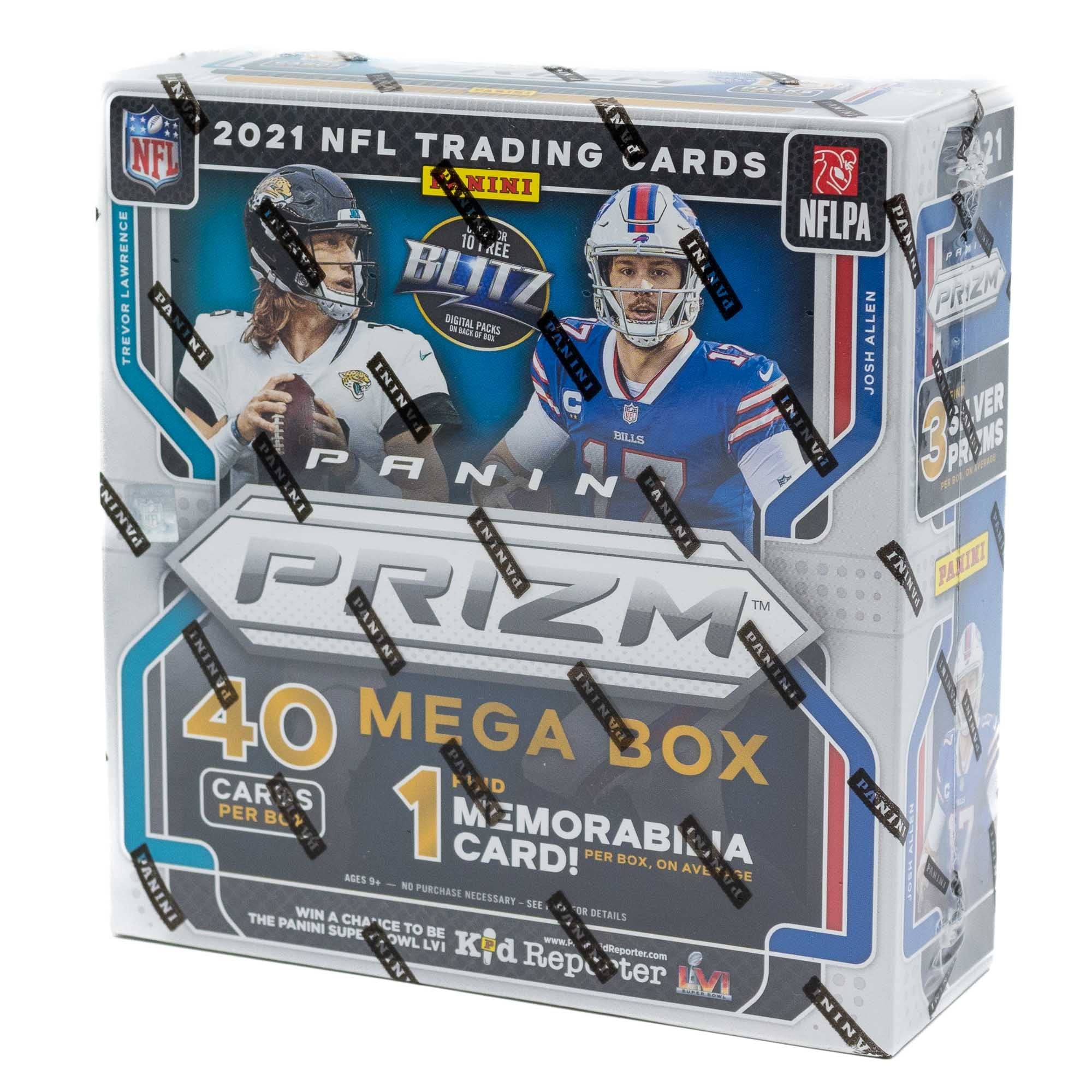 2021 Panini Prizm Football Mega Box - 40 NFL Trading Cards with 1 Memorabilia Card - Perfect for Collectors, Fantasy Football Fans & Sports Memorabilia Enthusiasts
