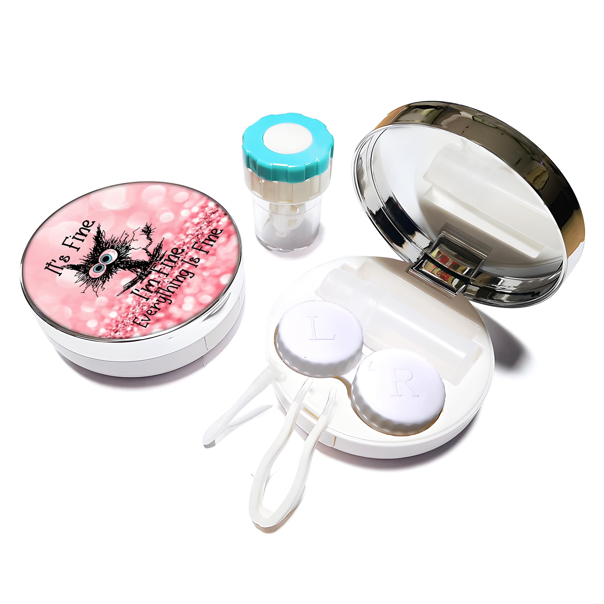5-in-1 Portable Contact Lens Travel Kit with Mirror & Tools for Daily Use & Outdoor