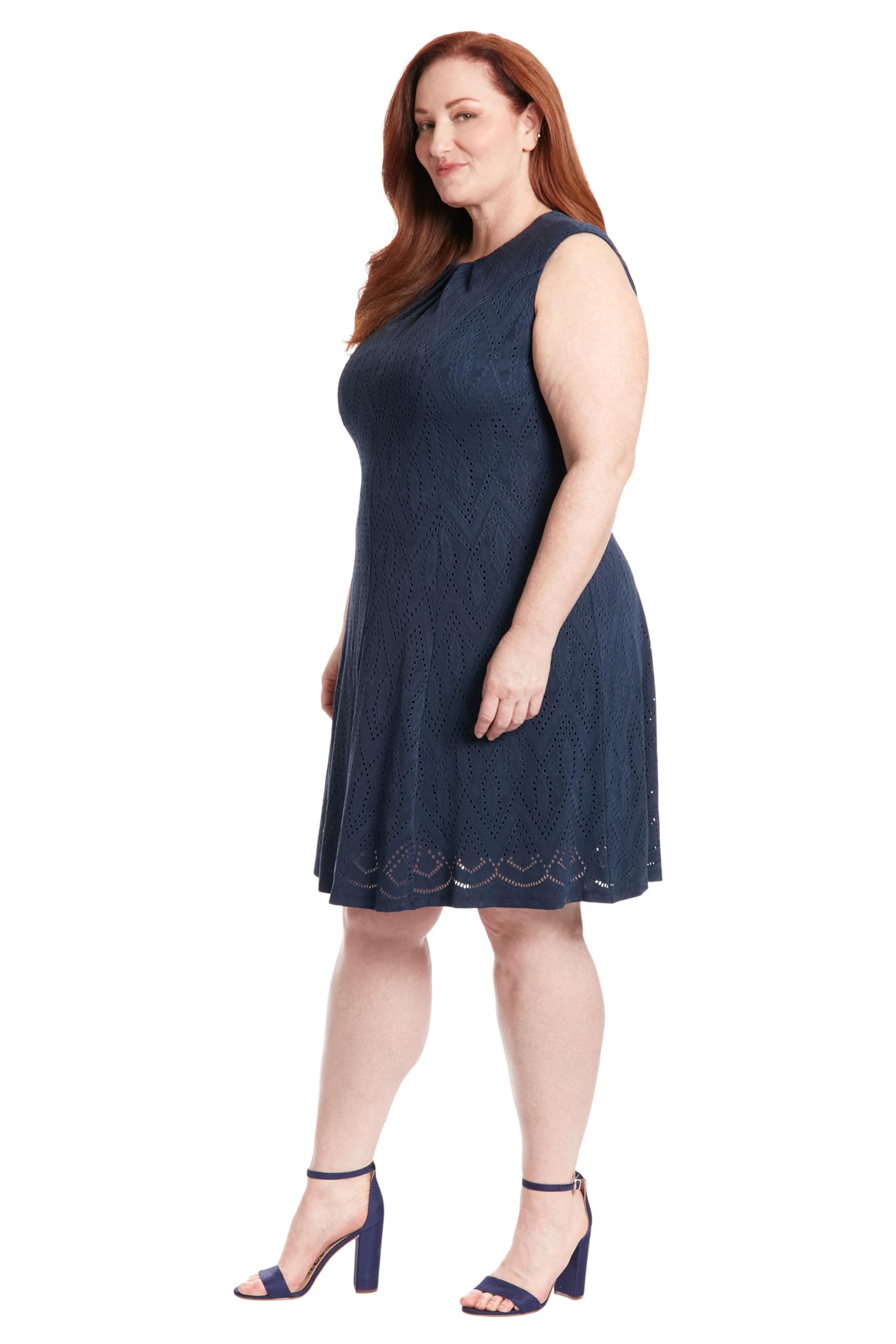 London Times Women's Keyhole Neck Fit & Flare Summer Casual Dress - Perfect for Beach Vacations, Brunch Dates & Outdoor Parties