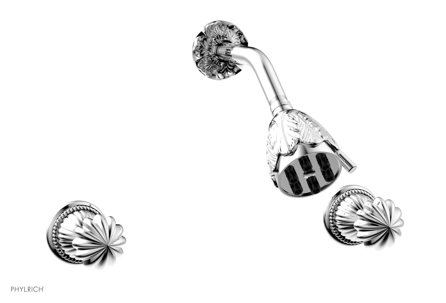GEORGIAN & BARCELONA Two Handle Shower Set K3361 - Chrome Bathroom Faucet with Cross Handles for Modern & Traditional Home Decor - Perfect for Master Bath, Guest Bath, and Spa-Like Showers