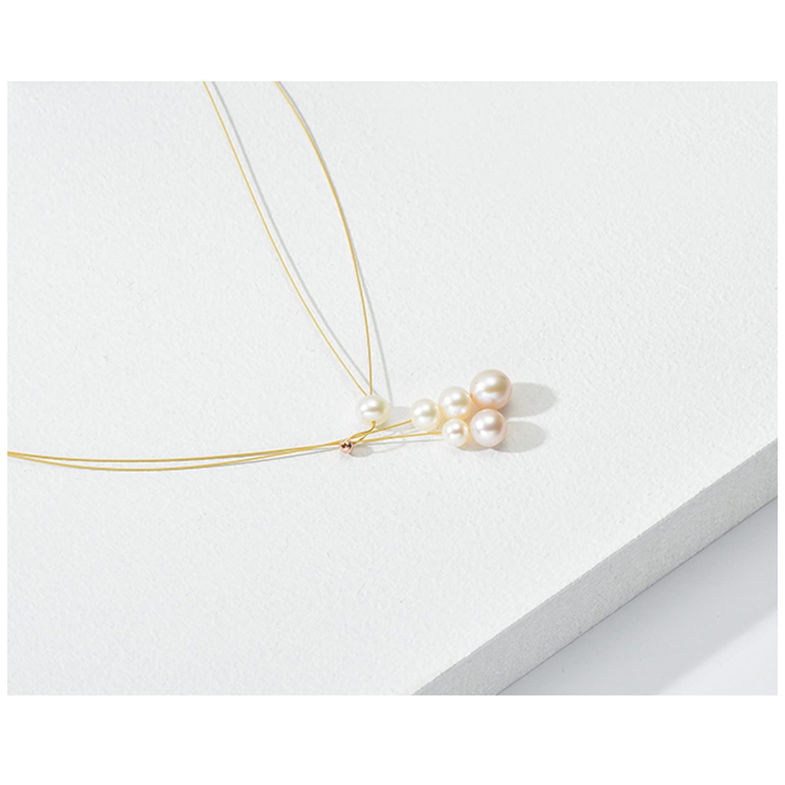 Elegant Round Freshwater Pearl Necklace for Women - Simple & Stylish Pearl Jewelry Gift with Pendant - Perfect for Weddings, Parties & Everyday Wear