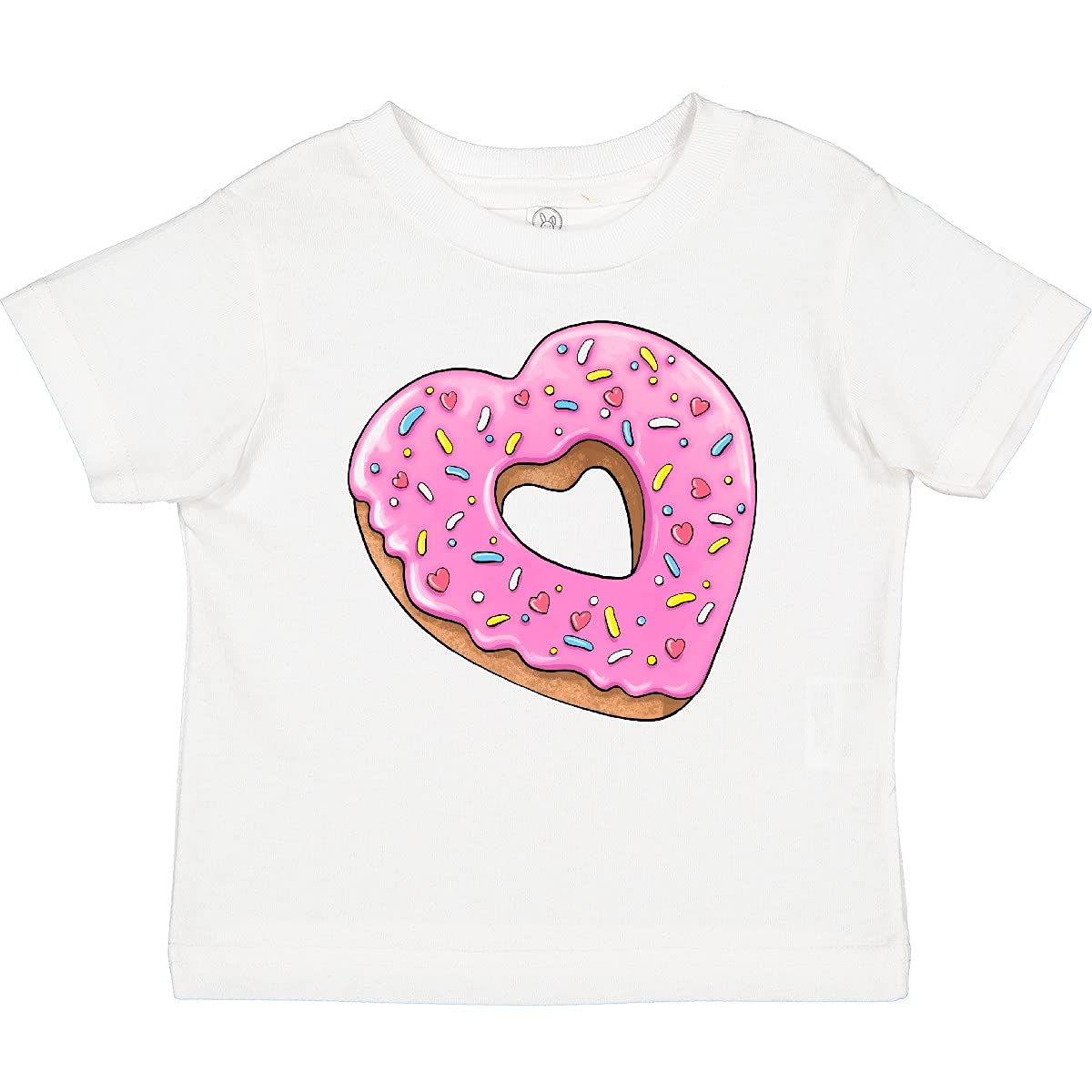 Inktastic Heart Shaped Donut with Pink Icing & Sprinkles Baby T-Shirt - Cute Graphic Tee for Infants & Toddlers - Perfect for Birthday Parties, Family Photos & Casual Outings