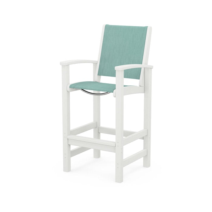 POLYWOOD Coastal Bar Chair - Outdoor & Indoor Bar Stool, Weather-Resistant, Durable, Comfortable - Perfect for Patio, Deck, Kitchen, and Poolside Use