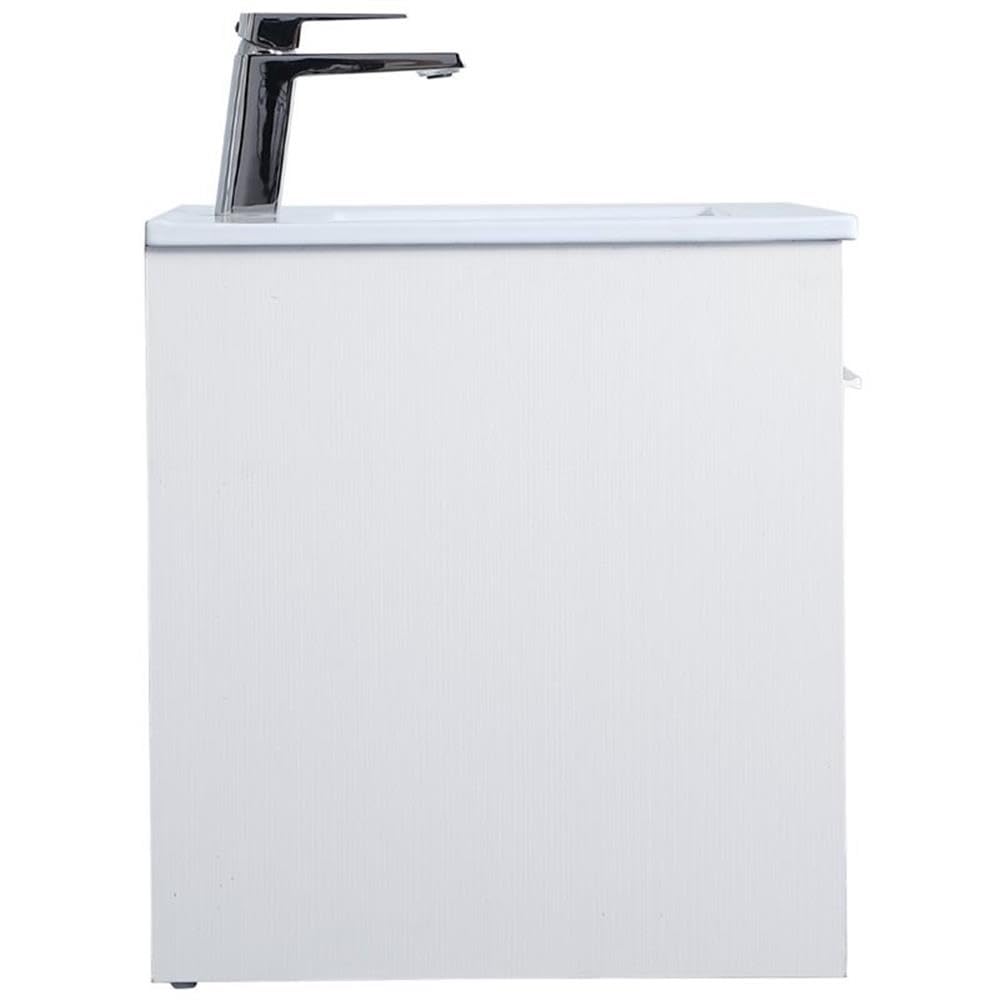 Rasina 24 Inch White Single Porcelain Top Floating Bathroom Vanity - Modern Space-Saving Design for Small Bathrooms & Powder Rooms