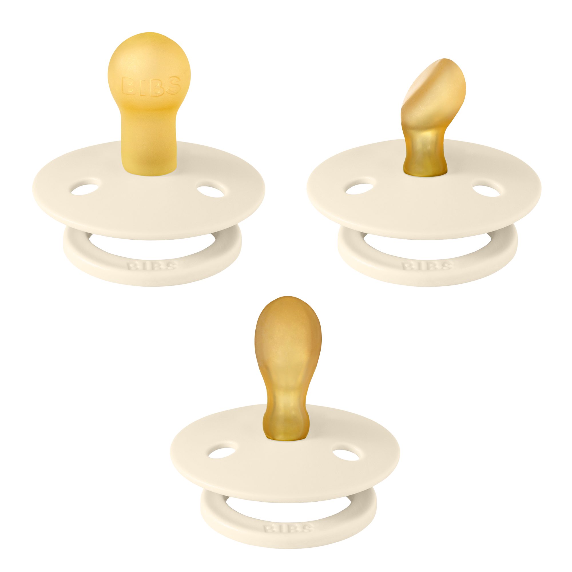 BIBS Latex Pacifier Try It Collection - 3 Pack Natural Rubber Pacifiers for Babies (0-6 Months) - Soothing Newborn Essentials for Breastfeeding & Sleep Comfort