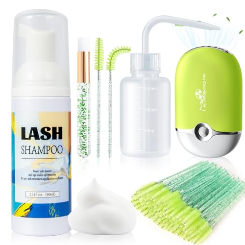 7PCS Lash Shampoo Kit Green