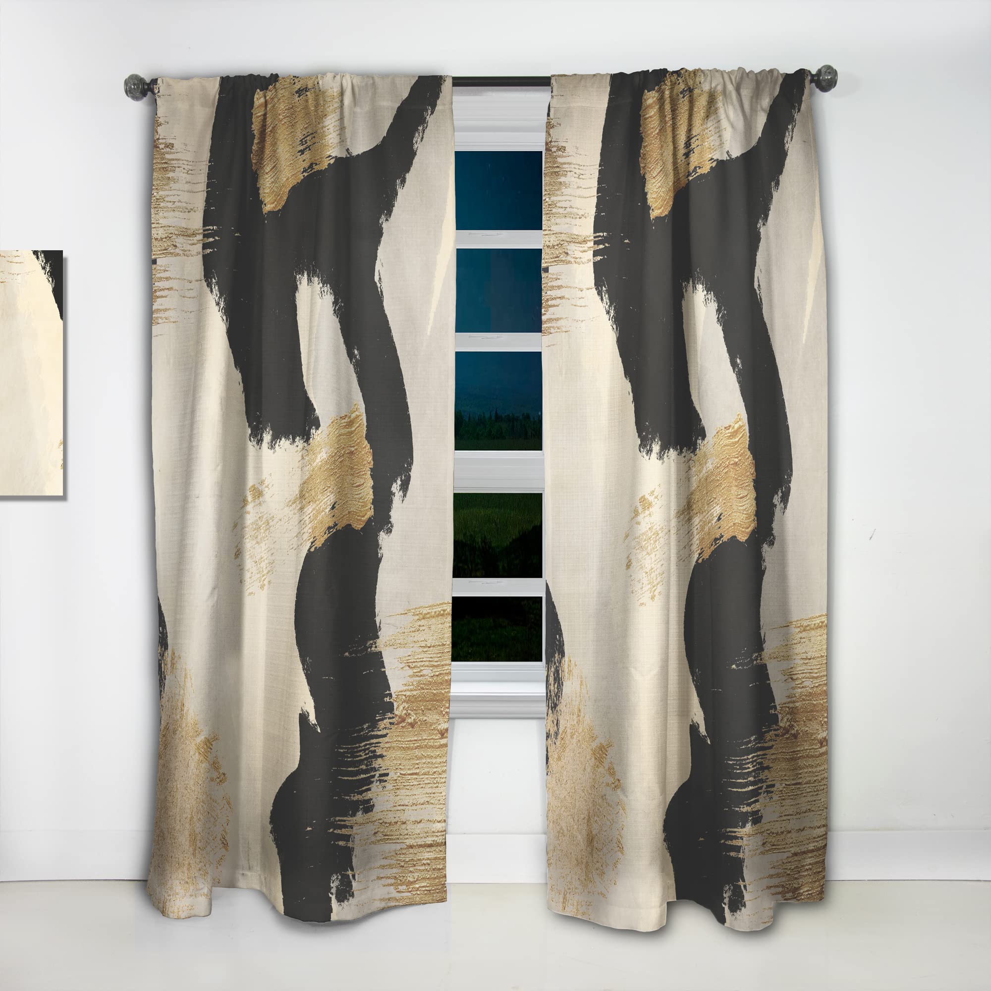 DesignQ 'Glam Collage II' Thermal Insulated Blackout Curtains - 52x95 Inch Single Panel for Bedroom & Living Room - Elegant Window Drapes for Home Decor, Privacy & Light Control