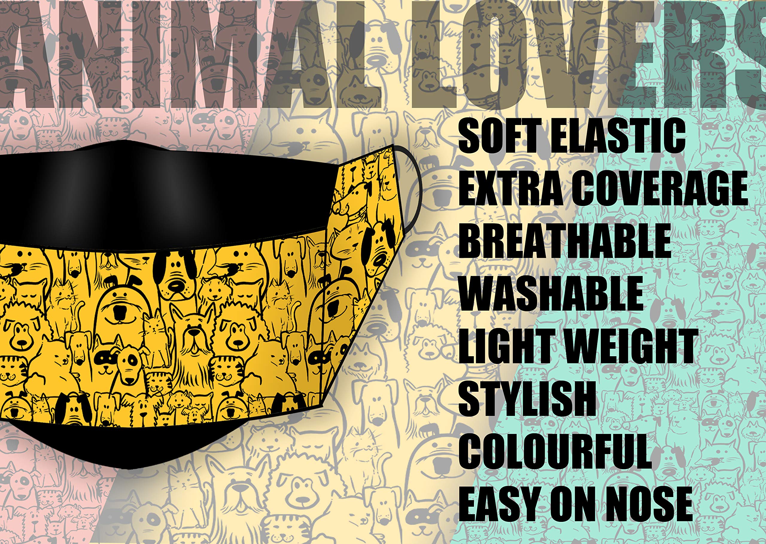 FURISTA Face Mask for Men & Women - Soft, Breathable & Comfortable Unisex Masks (3-Pack) - Perfect for Daily Use, Travel & Outdoor Activities