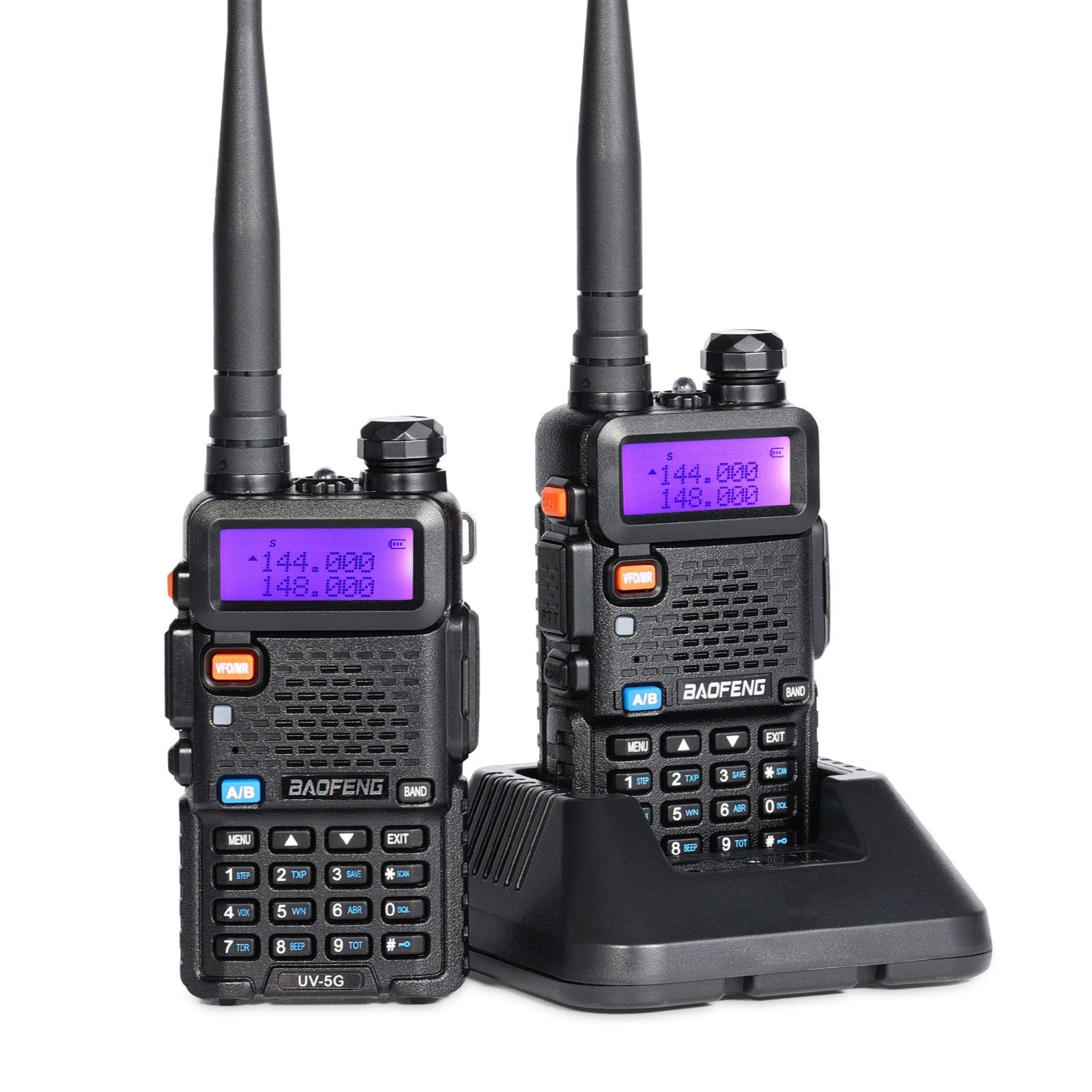 Baofeng UV-5X & UV-5G GMRS Two-Way Radio Pair - 5W High Power, Repeater Compatible, NOAA Weather Scan - Perfect for Outdoor Adventures, Emergency Preparedness, and Group Communication