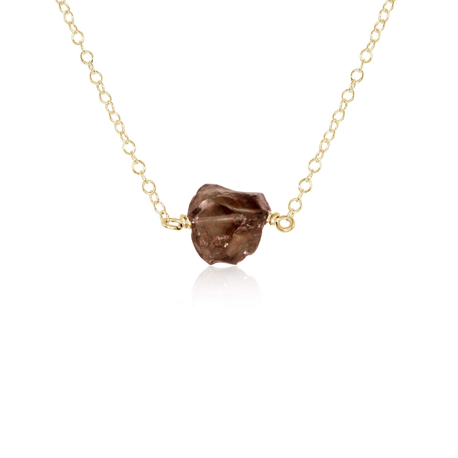 Natural Smoky Quartz Crystal Nugget Necklace - Handmade Raw Stone Jewelry for Women - Perfect for Boho, Spiritual Healing & Everyday Wear
