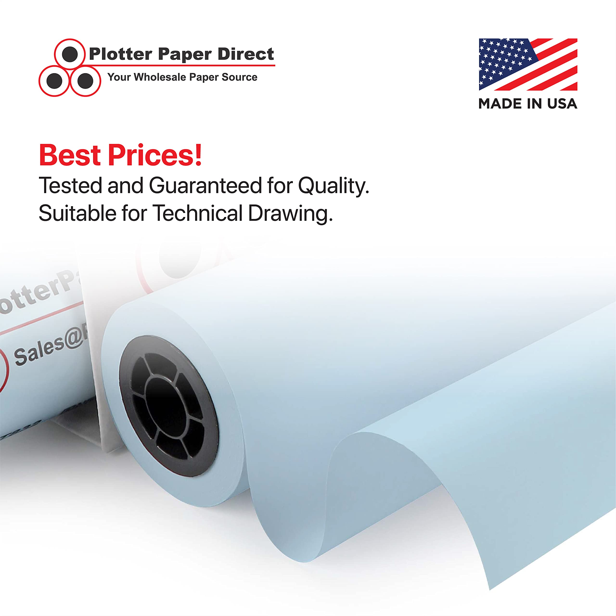 Premium 20lb Blue Plotter Paper - 2 Rolls, 3