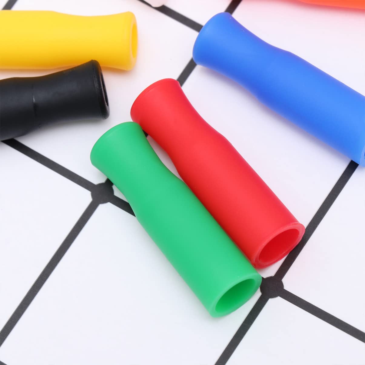 50pcs Stainless Steel Straw Covers with Silicone Tips - Reusable Drinking Straw Protectors for Smoothies, Iced Coffee & Travel Use