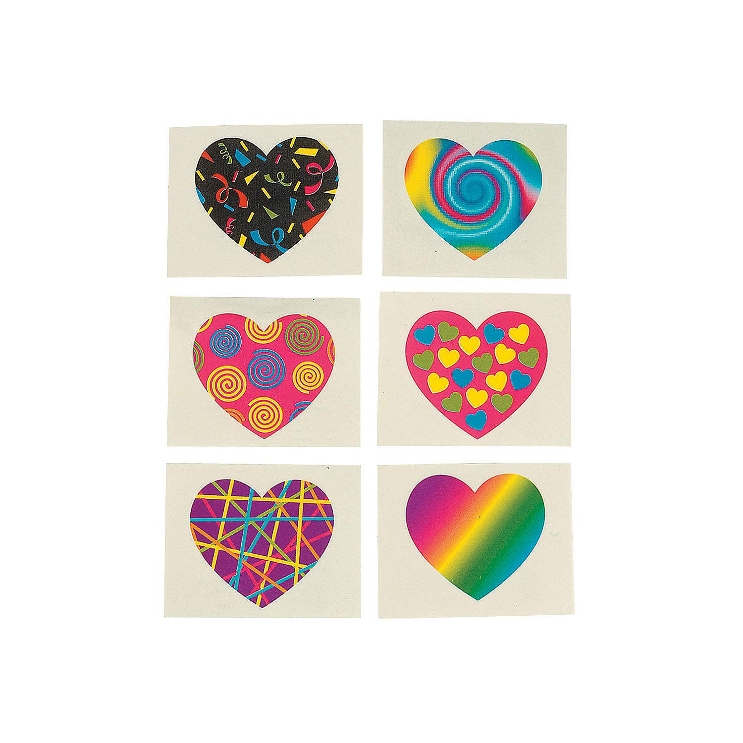 72 Pieces Funky Heart Temporary Tattoos - Waterproof Fake Tattoos for Women & Teens - Perfect for Parties, Festivals, and Body Art Decoration