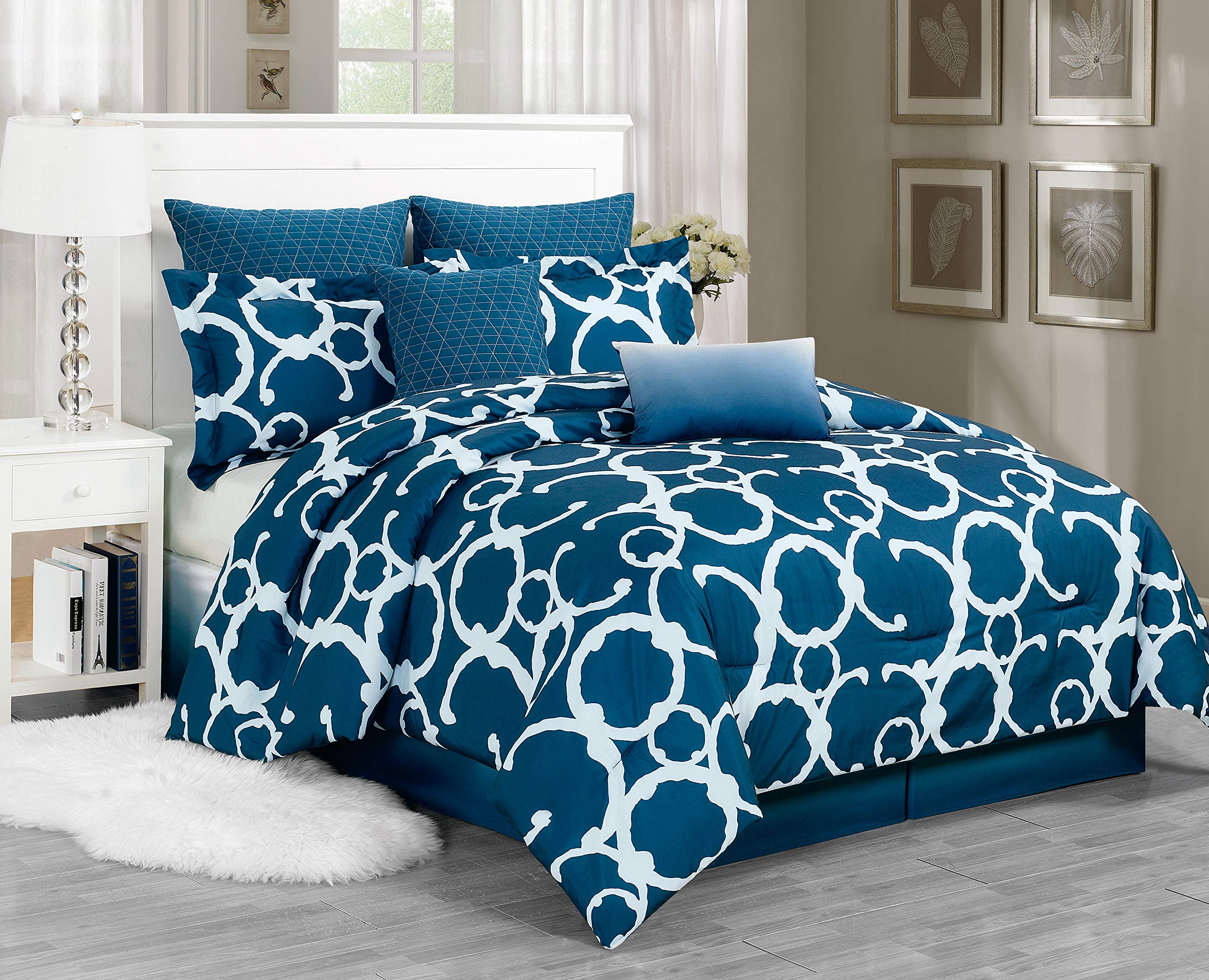 Duck River Textile Rhys Comforter Set - Indigo Blue Luxury Bedding for Master Bedroom & Guest Room