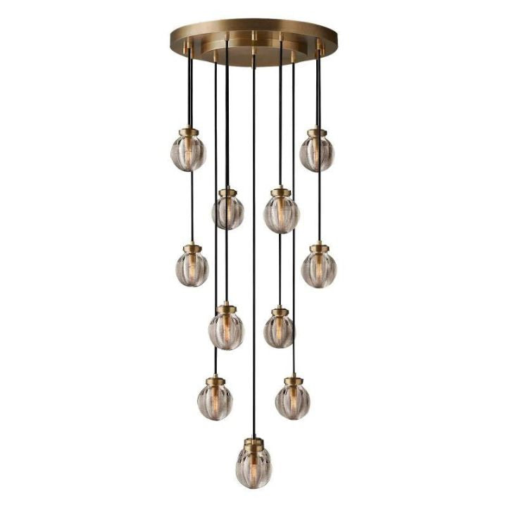 Augety Modern Round Chandelier - 22 Inch Spherical Crystal Ceiling Light Fixture for Dining Room, Living Room, Bedroom, and Foyer Lighting