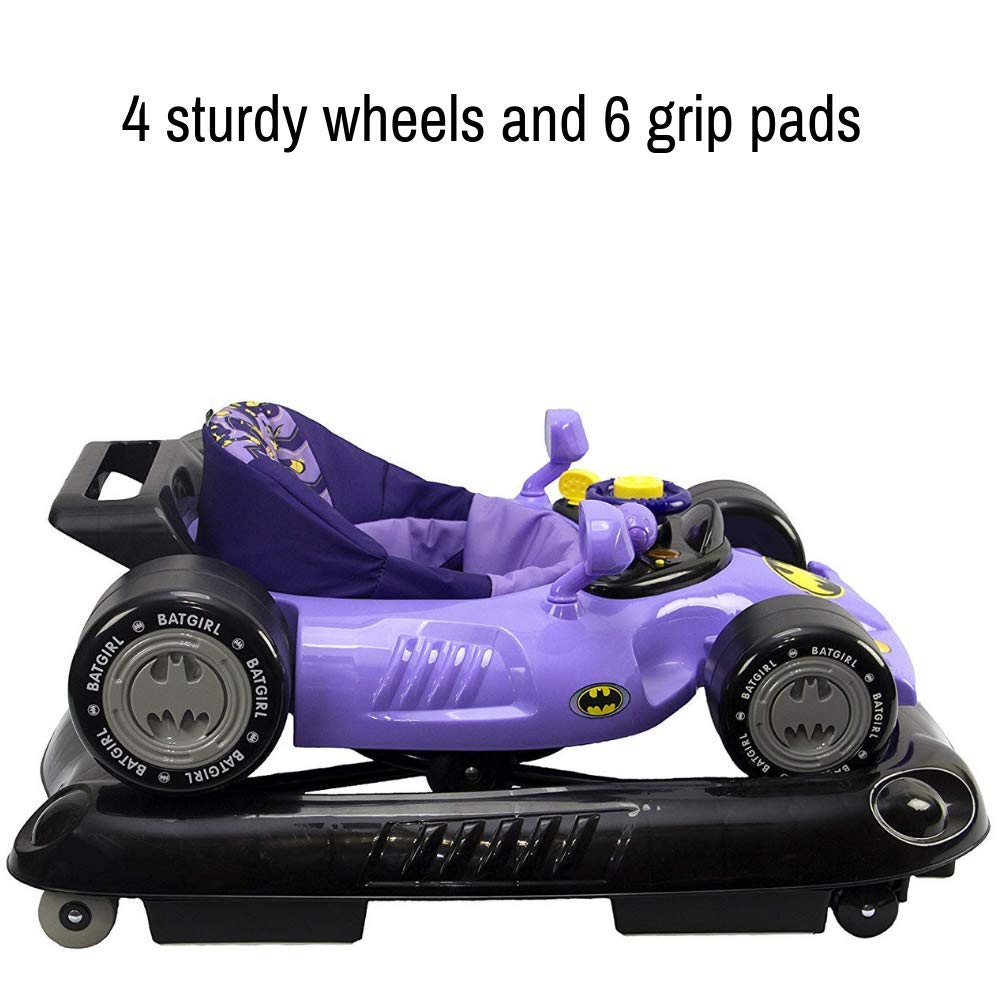 KidsEmbrace Batgirl Baby Activity Walker - DC Comics Themed Push Car with Music & Lights, Purple - Fun Learning Toy for Toddlers & Infants (Ideal for Indoor Play & Early Development)