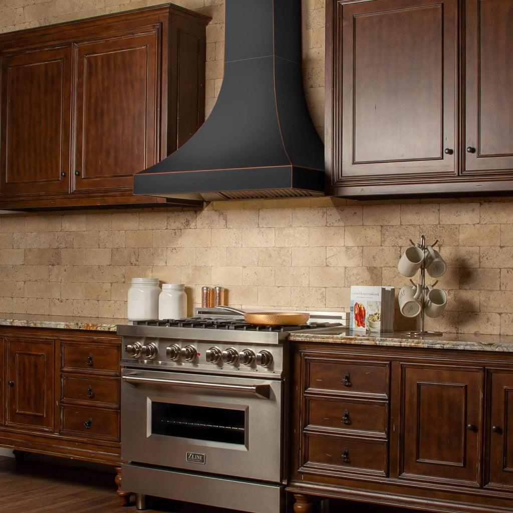 ZLINE 8632B Designer Series Oil Rubbed Bronze Wall Mount Range Hood - 36 Inch Kitchen Vent Hood with Powerful CFM for Modern Home Cooking