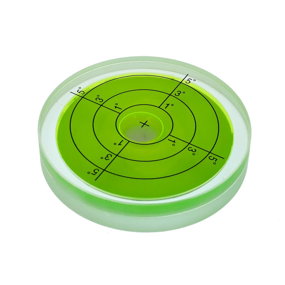 75X14mm High Precision Universal Metal Bubble Level - Round Horizontal Bubble for Ruler Calibration, Tape Installation (15'/2mm, Pure Glass) - Perfect for Construction, Carpentry, and DIY Projects