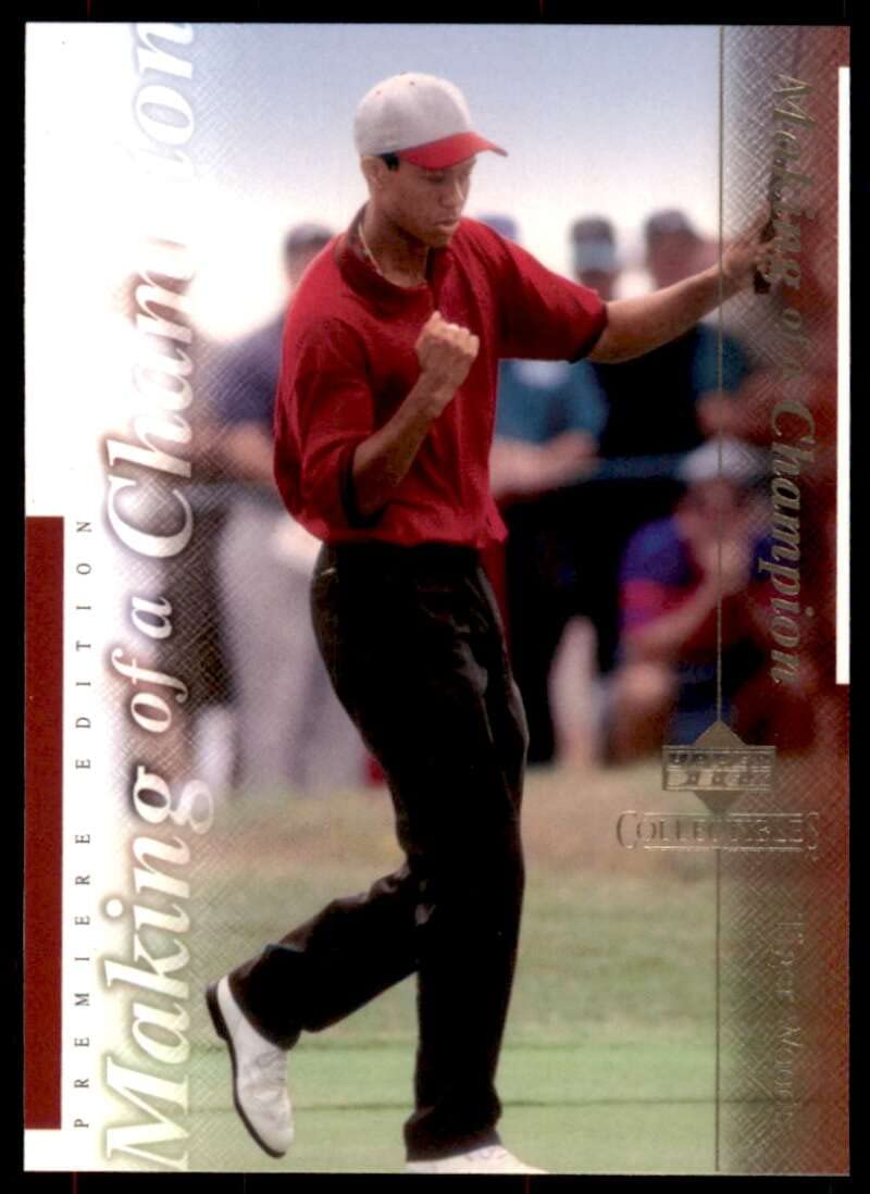 2001 Upper Deck Premier Edition Tiger Woods Rookie Card #5 - Making of a Champion | Golf Memorabilia for Collectors & Sports Fans | Perfect for Display, Investment & Gifting
