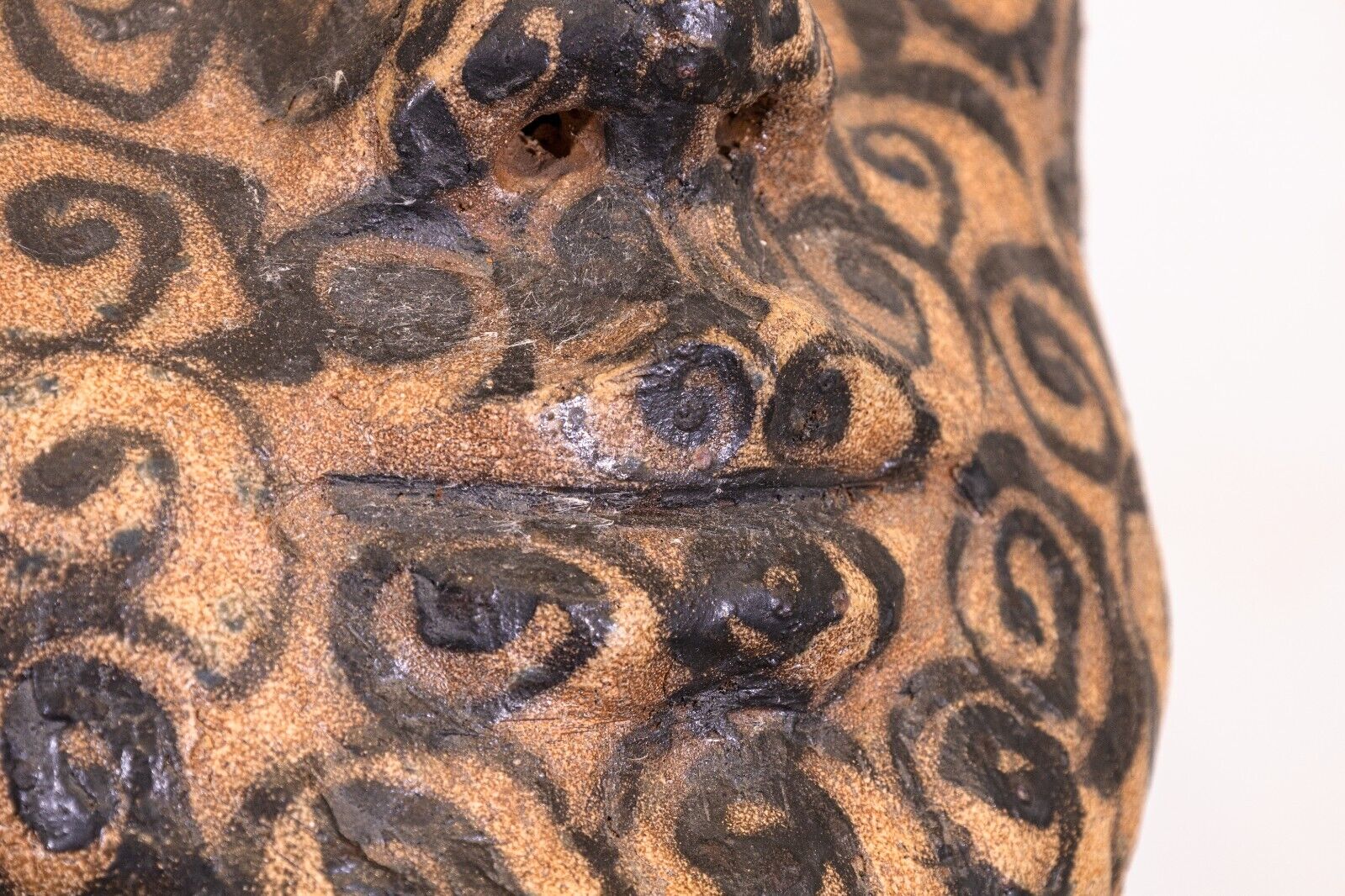Fumio Takasugi Signed Modern Hand-Painted Asian Head Ceramic Sculptures - Pair of Unique Art Pieces for Home Decor & Collectors