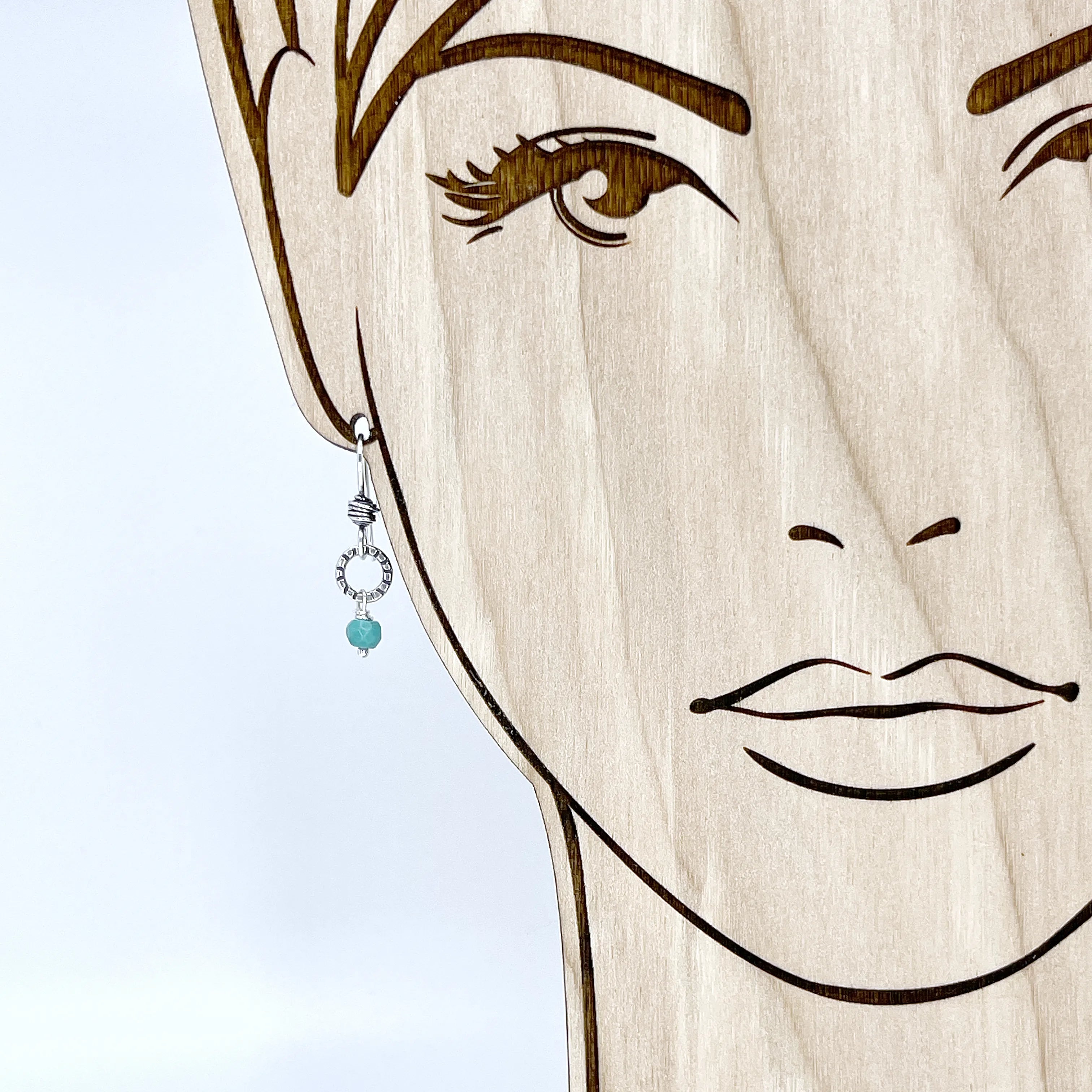 Sterling Silver Small Hoop Earrings with Genuine Turquoise Gemstones - Perfect for Everyday Wear & Boho Fashion