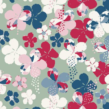 Beautiful Ali Christina Flowers on Mint Background Greeting Card - Perfect for Birthdays, Anniversaries & Special Occasions