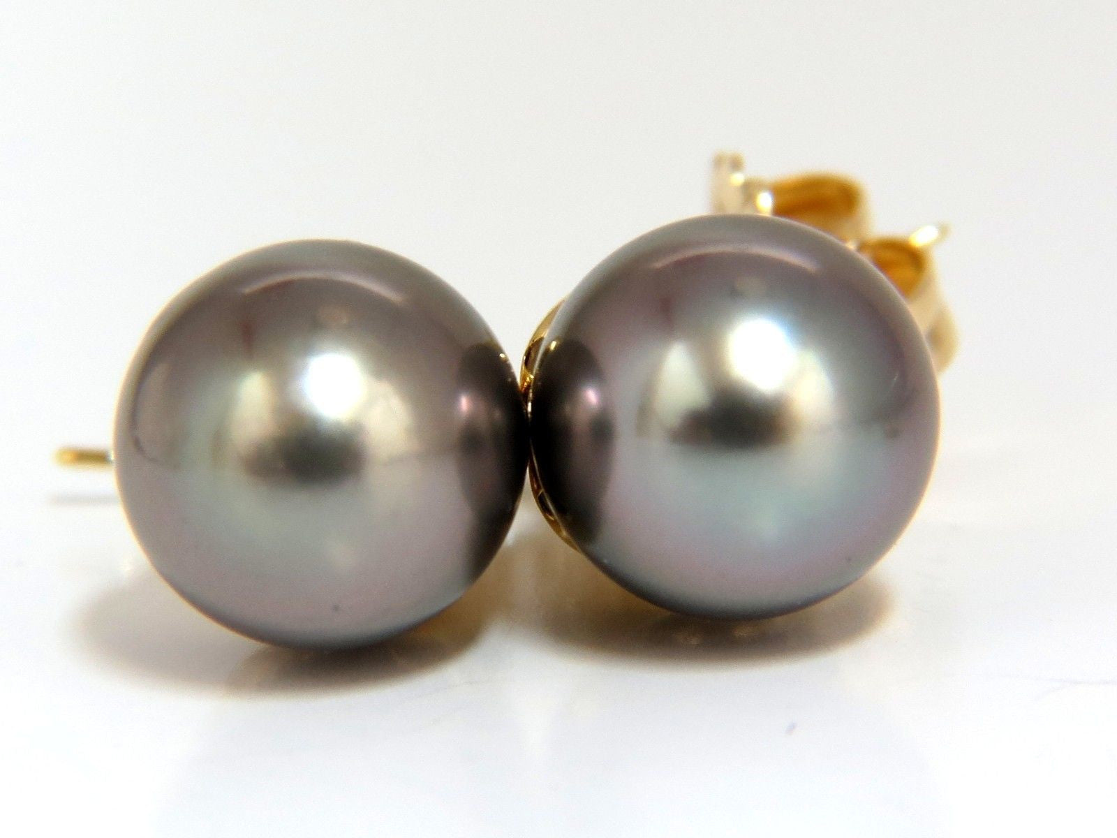 10mm Natural Tahitian Pearl & 0.80ct Diamond Drop Dangle Earrings in 14K Gold - Elegant Jewelry for Weddings, Parties & Special Occasions