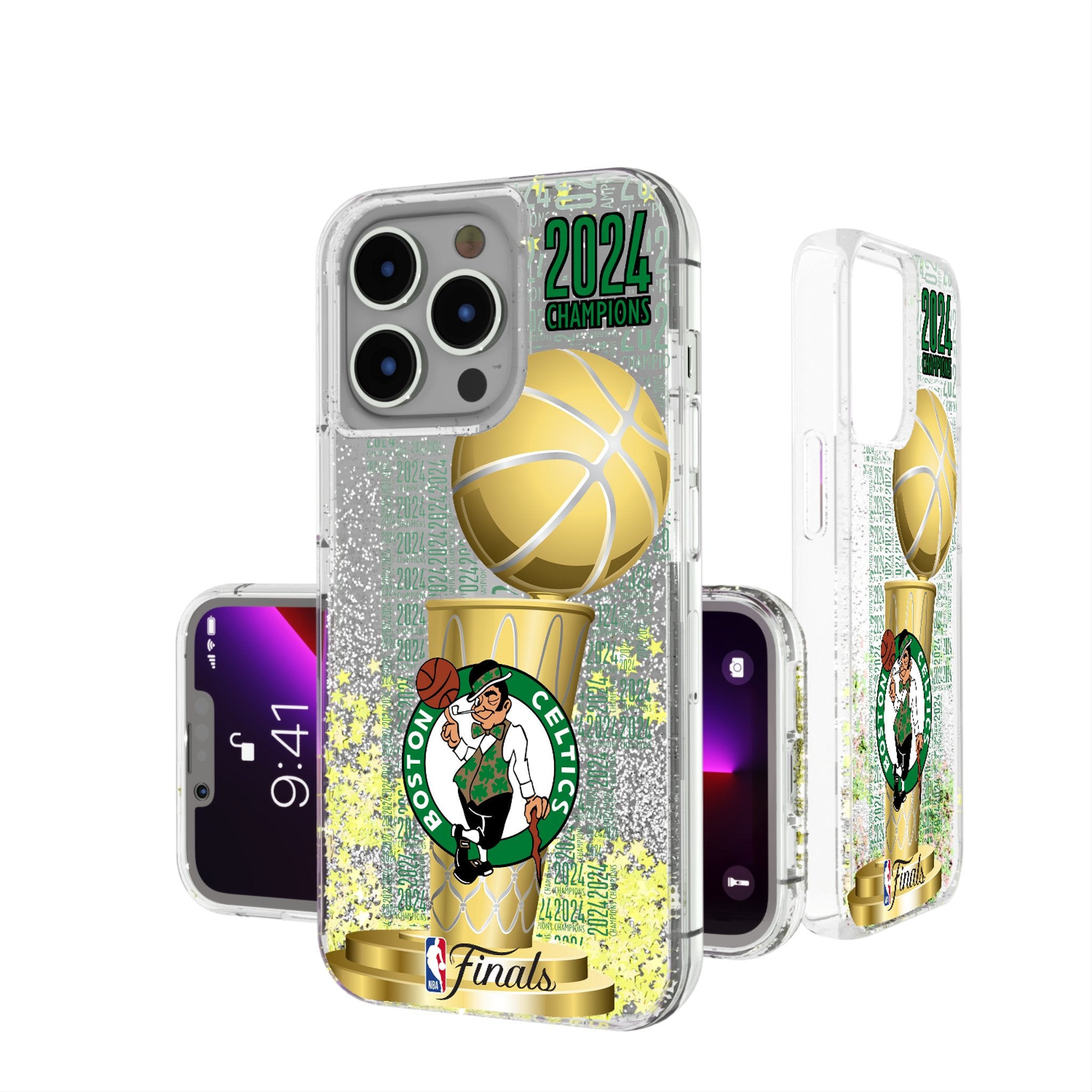 Boston Celtics 2024 NBA Champions Glitter Phone Case for iPhone & Samsung - Sparkling Protective Cover for Basketball Fans - Perfect for Game Day & Celtics Pride