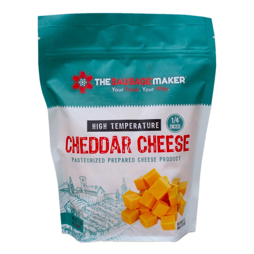 The Sausage Maker - High Temperature Cheese Assortment Pack (3 x 1 lb) - Cheddar, Hot Pepper & Mozzarella for Grilling, Pizza & Charcuterie Boards