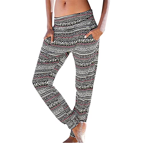 Women's Cotton Linen Casual Pants - Floral Boho Wide Leg Capri Pants for Summer | Perfect for Beach, Travel & Everyday Wear