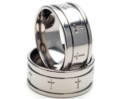 Titanium Cross Ring for Men & Women - Durable & Hypoallergenic Wedding Band, Promise Ring, or Fashion Jewelry - Perfect for Everyday Wear, Gifts & Special Occasions