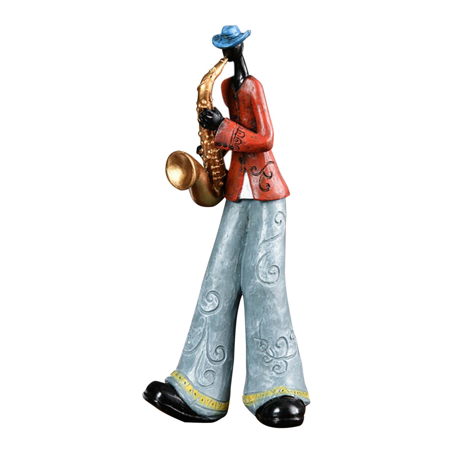 Gazechimp Creative Rock Band Resin Statues - Saxophone Musician Sculpture Figurine (11x28cm) | Music Art Decor for Home, Office, Bar & Nightstand | Perfect Gift for Housewarming & Music Lovers