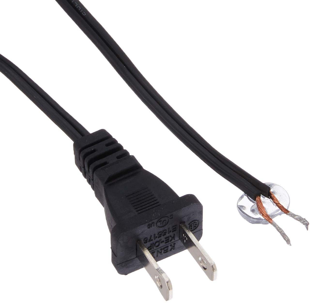 Royal Designs Lamp Cord with Dimmer Switch - 8 ft Black SPT-1 UL Listed Electrical Wire, Molded Plug & Stripped Ends for Easy Wiring (Set of 2) - Perfect for DIY Lighting Projects, Table Lamps & Home Decor