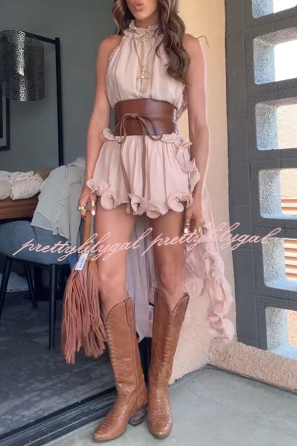 Romantic Chiffon Wavy Ruffles Elastic Waist Loose Shorts for Women - Summer Beach Casual Wear & Vacation Outfits